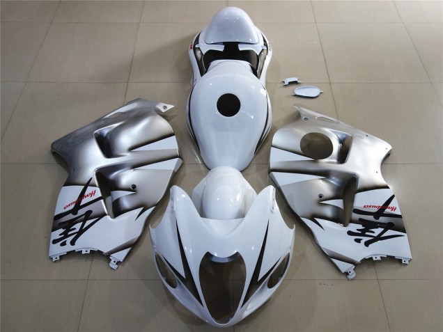 1997-2007 Blanc & Argent Brillant Suzuki GSXR 1300 Carénage Moto