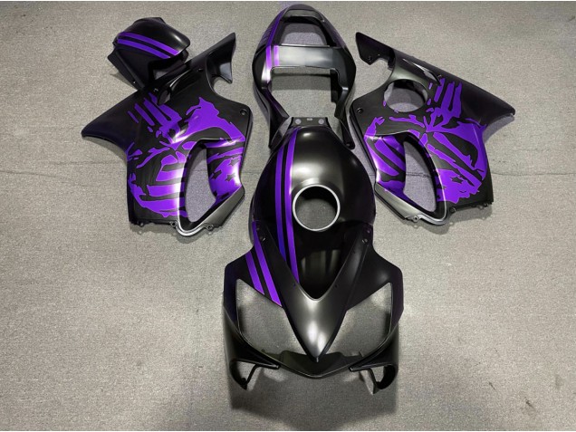 2001-2003 Crane Noir Mat & Violet Honda CBR600 F4i Carénage Moto