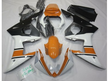 2003-2004 Blanc Brillant & Orange Yamaha R6 Carénage Moto