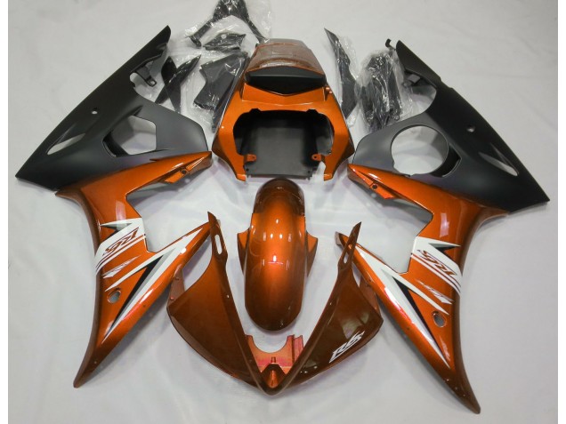 2003-2004 Orange Brillant & Blanc Yamaha R6 Carénage Moto