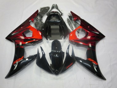 2003-2004 Rouge & Noir Yamaha R6 Carénage Moto