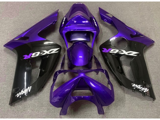 2003-2004 Violet Brillant & Noir Kawasaki ZX6R Carénage Moto