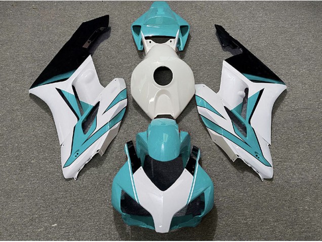 2004-2005 Blanc Cyan & Noir Brillant Honda CBR1000RR Carénage Moto