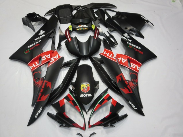 2006-2007 Abarth Noir Mat Yamaha R6 Carénage Moto