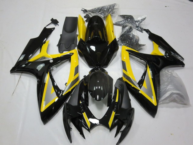 2006-2007 Argent & Noir Jaune Suzuki GSXR 600-750 Carénage Moto