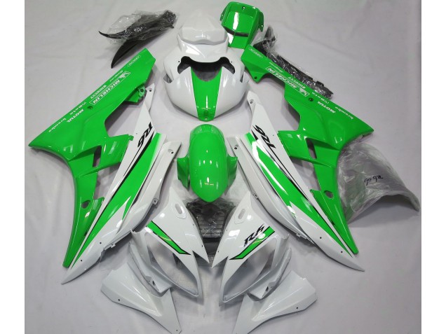 2006-2007 Blanc Brillant & Vert Yamaha R6 Carénage Moto