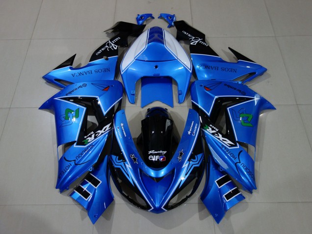 2006-2007 Bleu Liquide & Logos Kawasaki ZX10R Carénage Moto