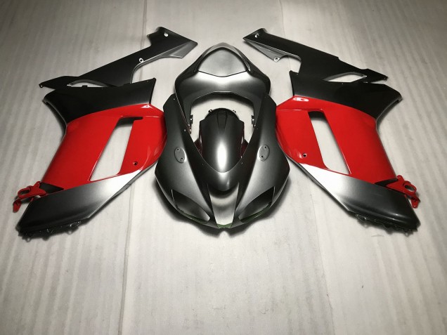 2007-2008 Argent Métallisé Avec Rouge Kawasaki ZX6R Carénage Moto