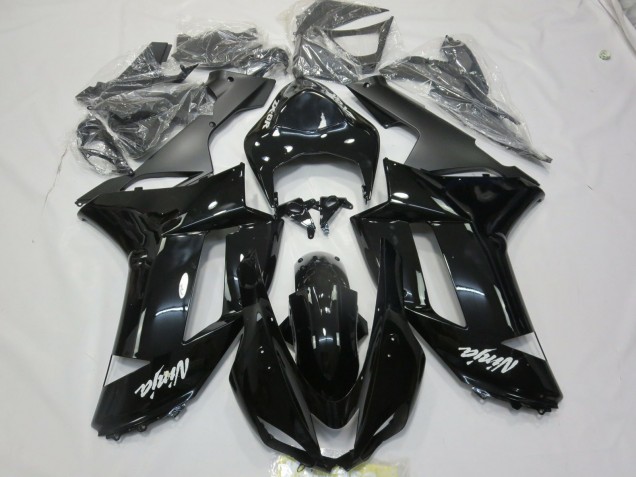 2007-2008 Autocollant Blanc Noir Brillant Kawasaki ZX6R Carénage Moto