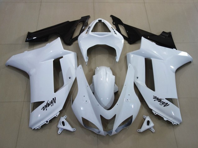 2007-2008 Blanc Brillant Kawasaki ZX6R Carénage Moto