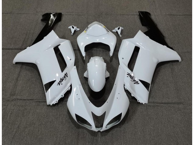 2007-2008 Blanc Brillant Uni Kawasaki ZX6R Carénage Moto