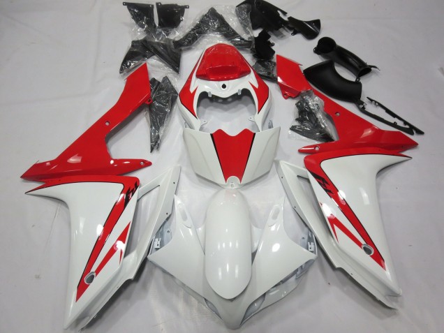 2007-2008 Blanc Rouge Personnalisé Yamaha R1 Carénage Moto