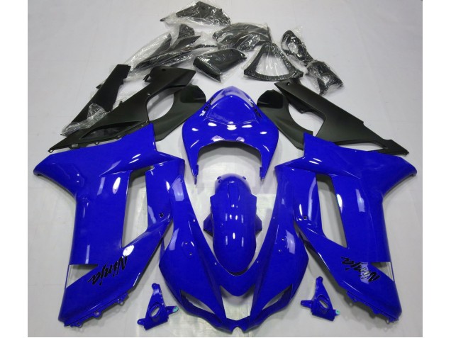 2007-2008 Bleu Brillant Kawasaki ZX6R Carénage Moto