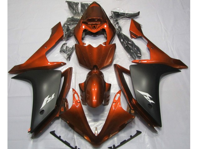 2007-2008 Orange Brillant & Noir Yamaha R1 Carénage Moto