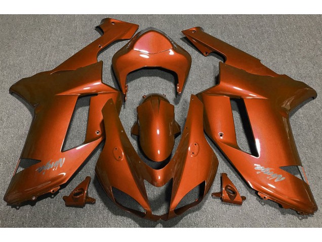 2007-2008 Orange Tigre Kawasaki ZX6R Carénage Moto