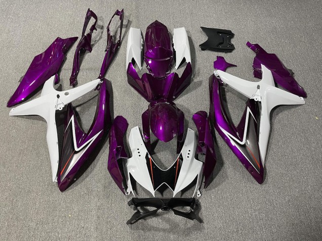 2008-2010 Violet Brillant & Blanc Suzuki GSXR 600-750 Carénage Moto