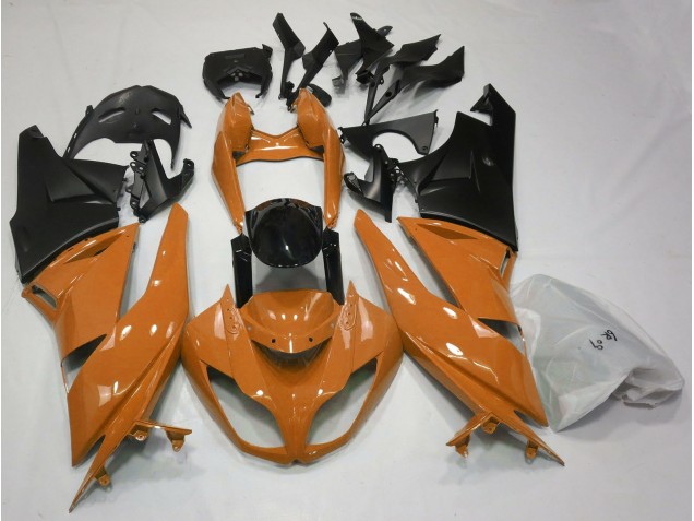 2009-2012 Orange Brillant & Noir Kawasaki ZX6R Carénage Moto