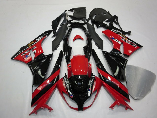 2009-2012 Rouge Noir Kawasaki ZX6R Carénage Moto