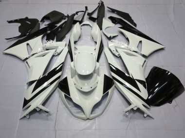 2009-2012 Spécial Blanc Noir Kawasaki ZX6R Carénage Moto