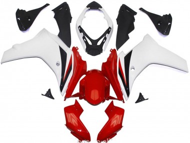 2011-2012 Brillant Rouge & Blanc Honda CBR600F Carénage Moto