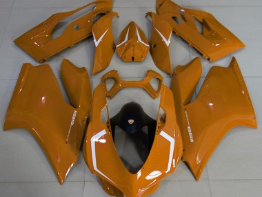 2011-2014 Orange Brillant & Blanc Ducati 1199 Carénage Moto