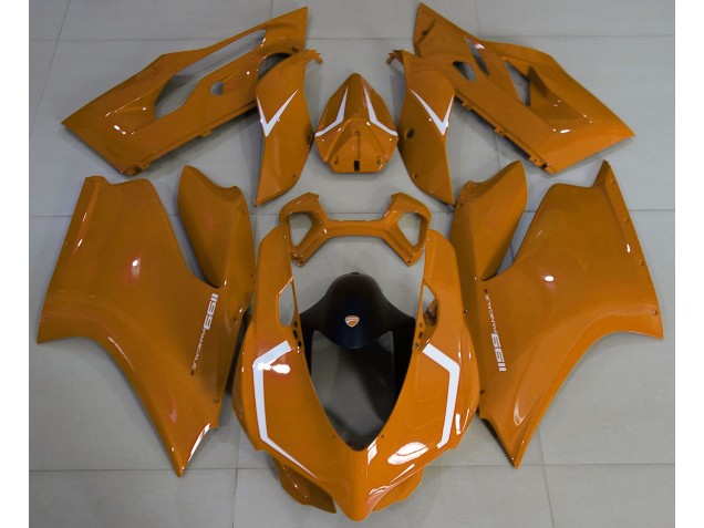 2011-2014 Orange Brillant & Blanc Ducati 1199 Carénage Moto