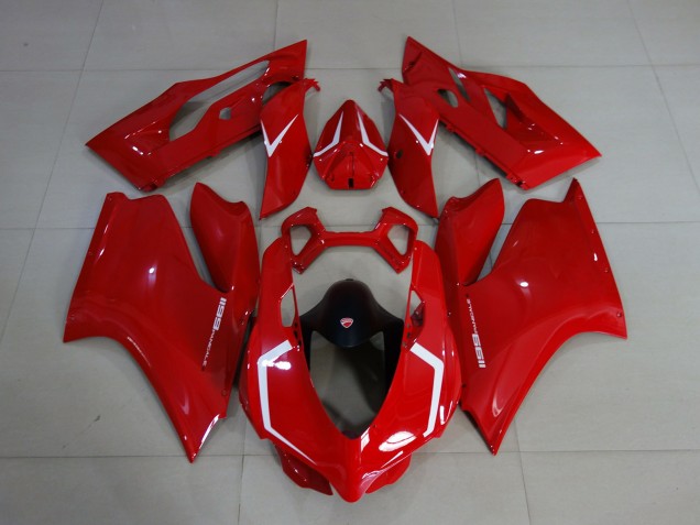 2011-2014 Rouge Brillant & Blanc Ducati 1199 Carénage Moto