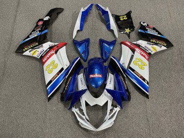 2011-2024 22 Rockstar Blanc & Bleu Suzuki GSXR 600-750 Carénage Moto