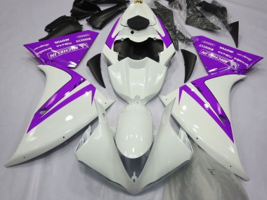 2012-2014 Blanc Brillant & Violet Yamaha R1 Carénage Moto