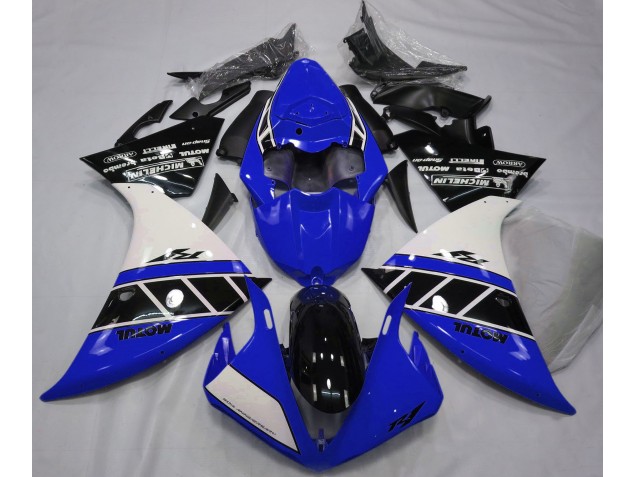 2012-2014 Bleu Brillant Blanc & Noir Yamaha R1 Carénage Moto