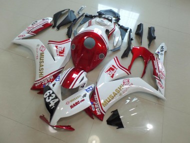 2012-2016 634 Blanc & Rouge Honda CBR1000RR Carénage Moto