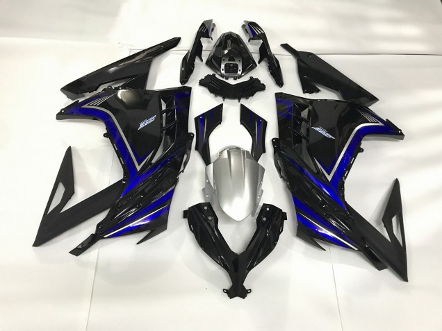 2013-2018 Noir Brillant & Bleu Kawasaki Ninja 300 Carénage Moto