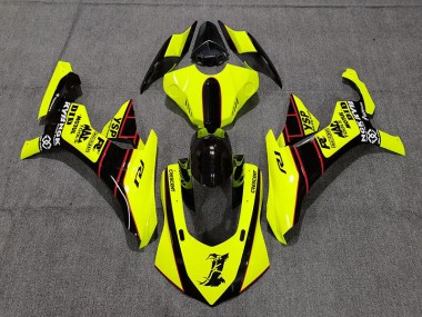 2015-2019 Floro Jaune & Noir Yamaha R1 Carénage Moto