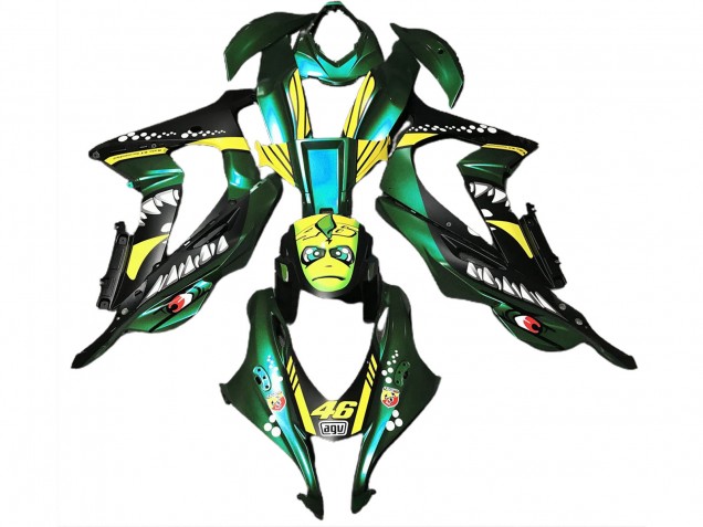 2016-2019 Requin Vert Forêt Kawasaki ZX10R Carénage Moto