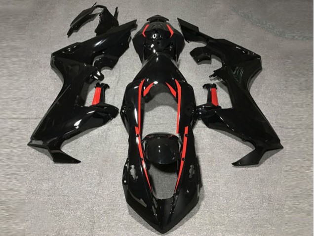 2017-2023 Noir Brillant Avec Doublure Rouge Honda CBR1000RR Carénage Moto